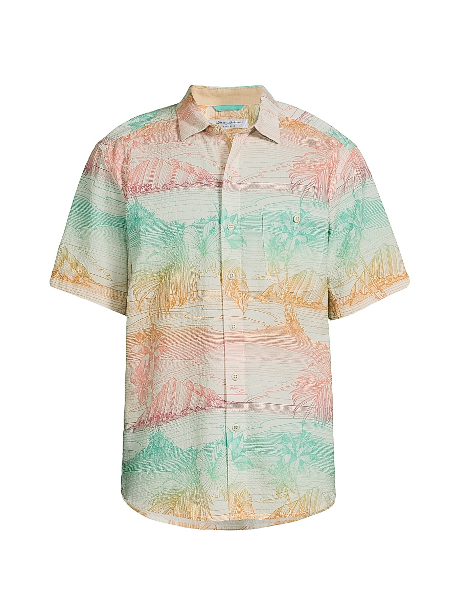 Men's Nova Wave Corsica Coast Short-Sleeve Shirt - Marble Cream