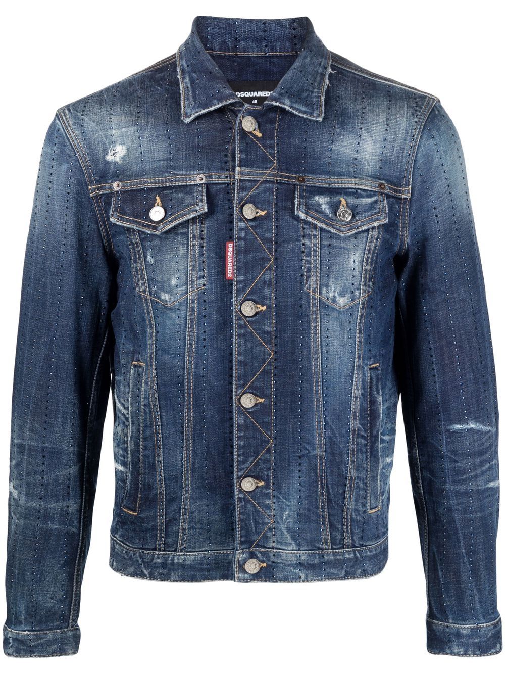 Distressed denim jacket - Blue