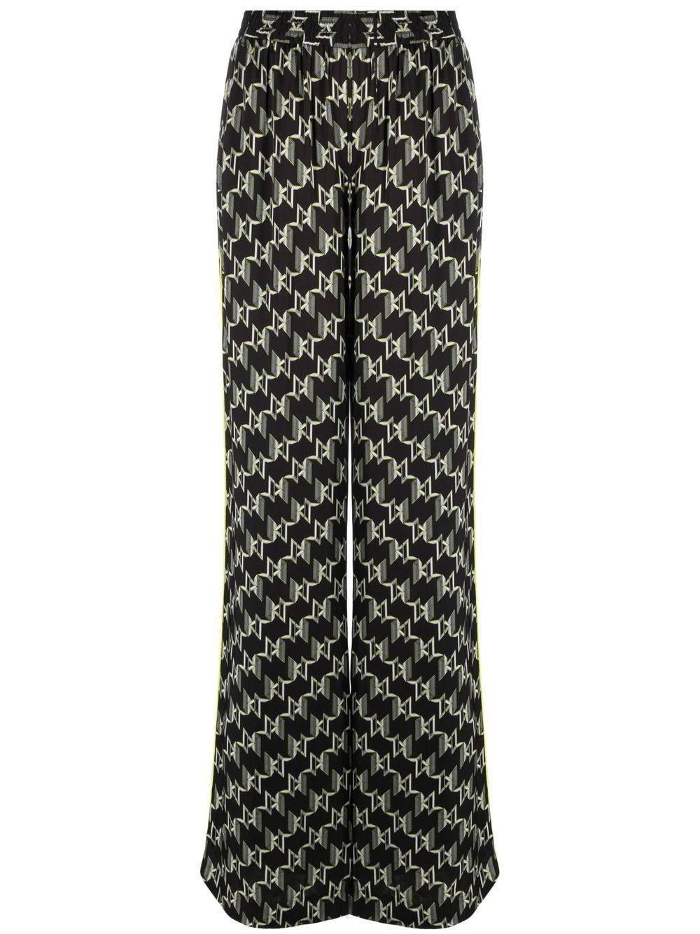 Monogram-print wide-leg trousers