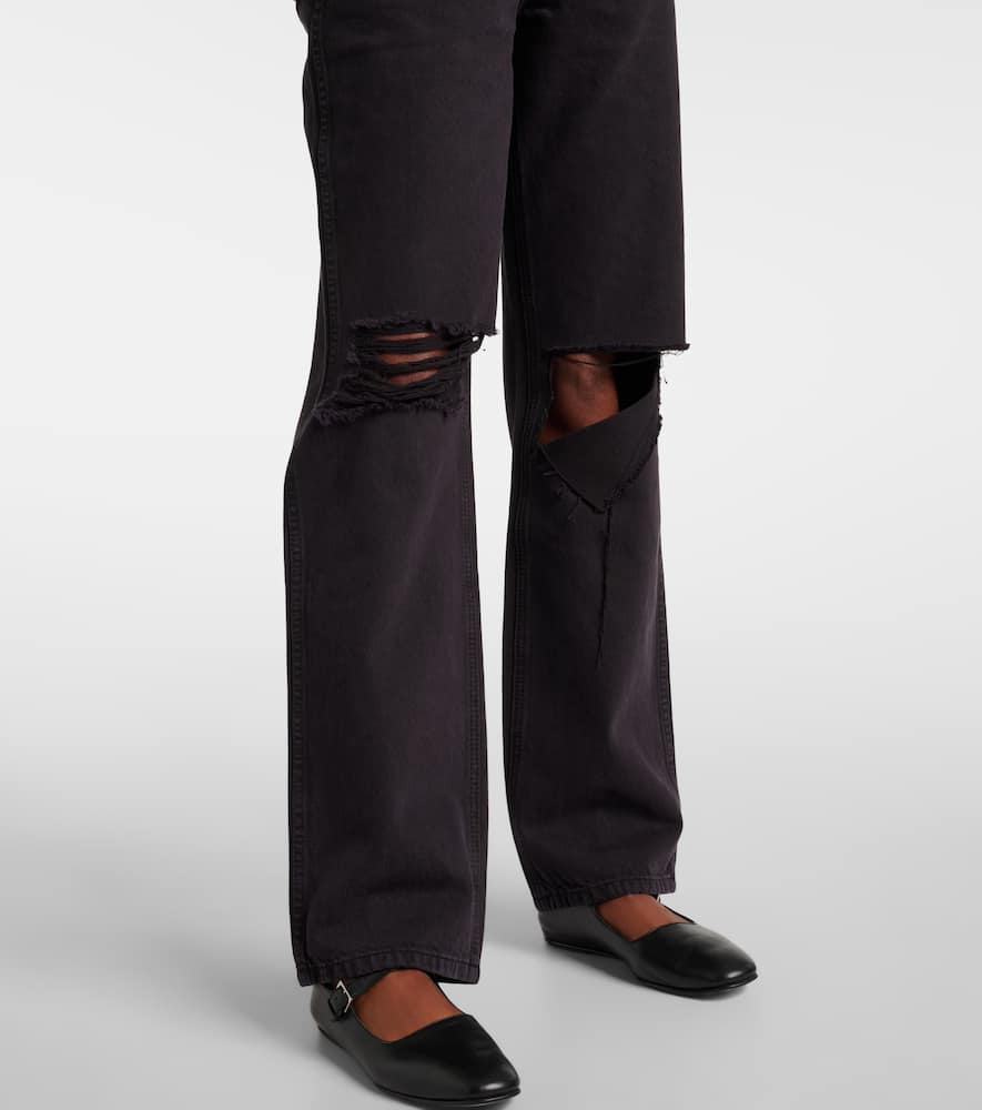 90s distressed high-rise straight jeans
