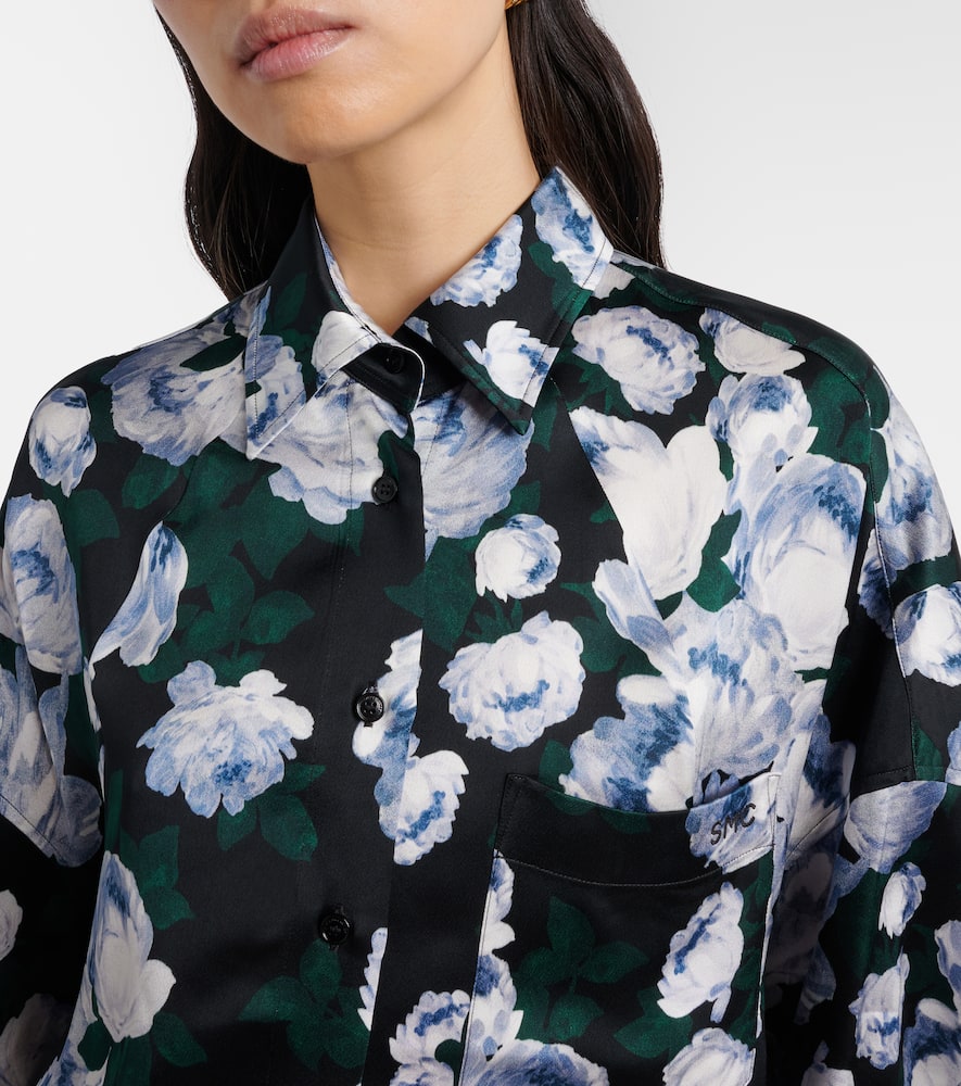 Floral satin blouse