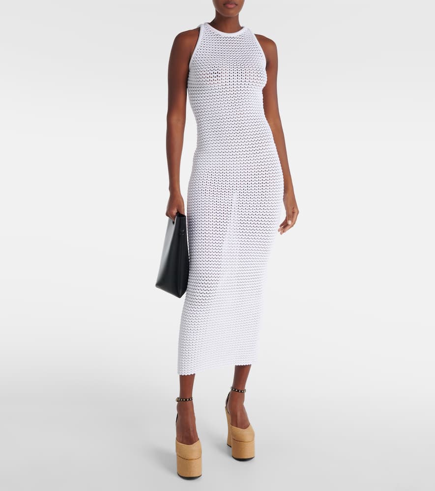 Alaïa LA leather-trimmed paper straw wedges