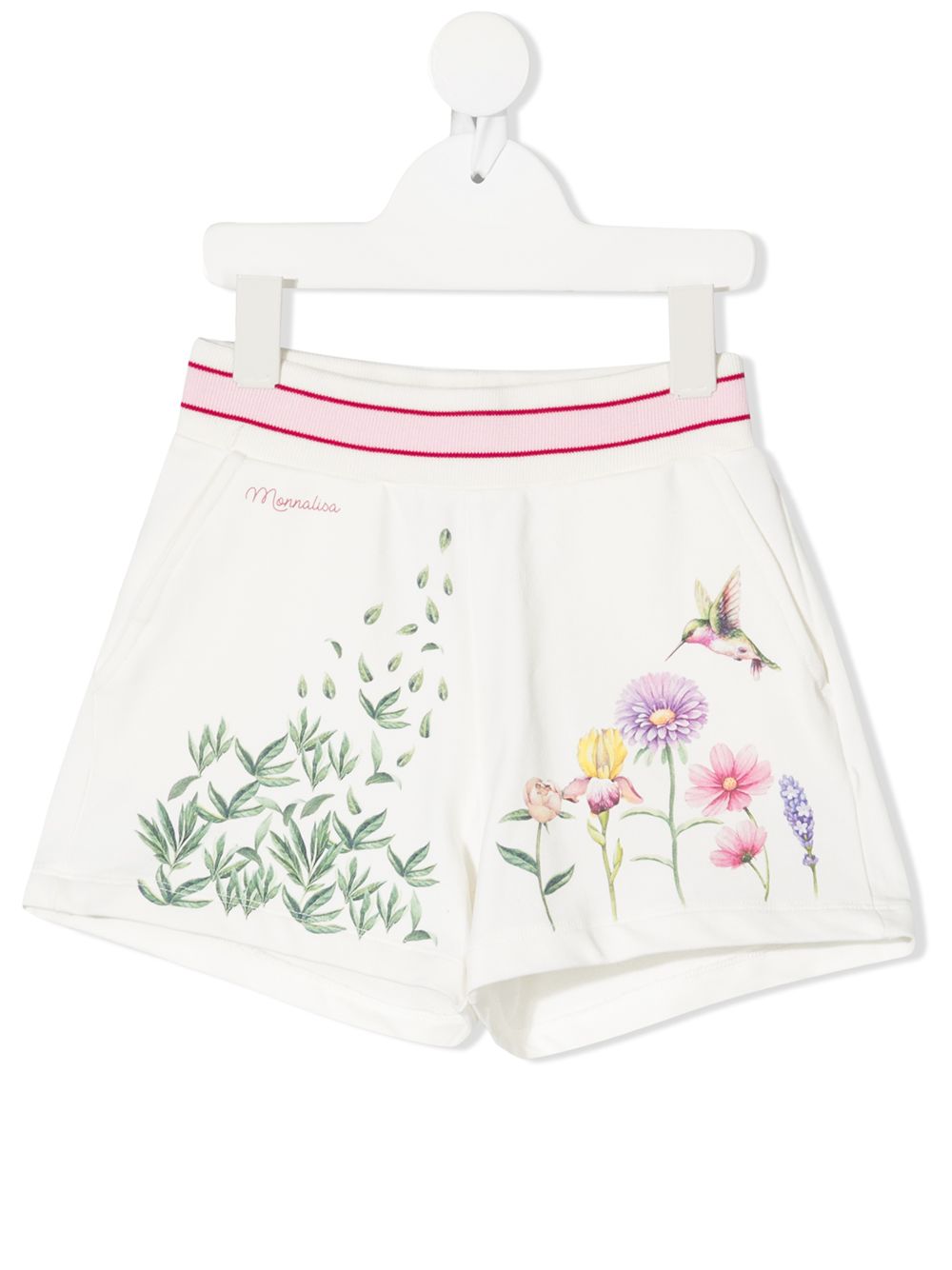 Graphic-print track shorts - White