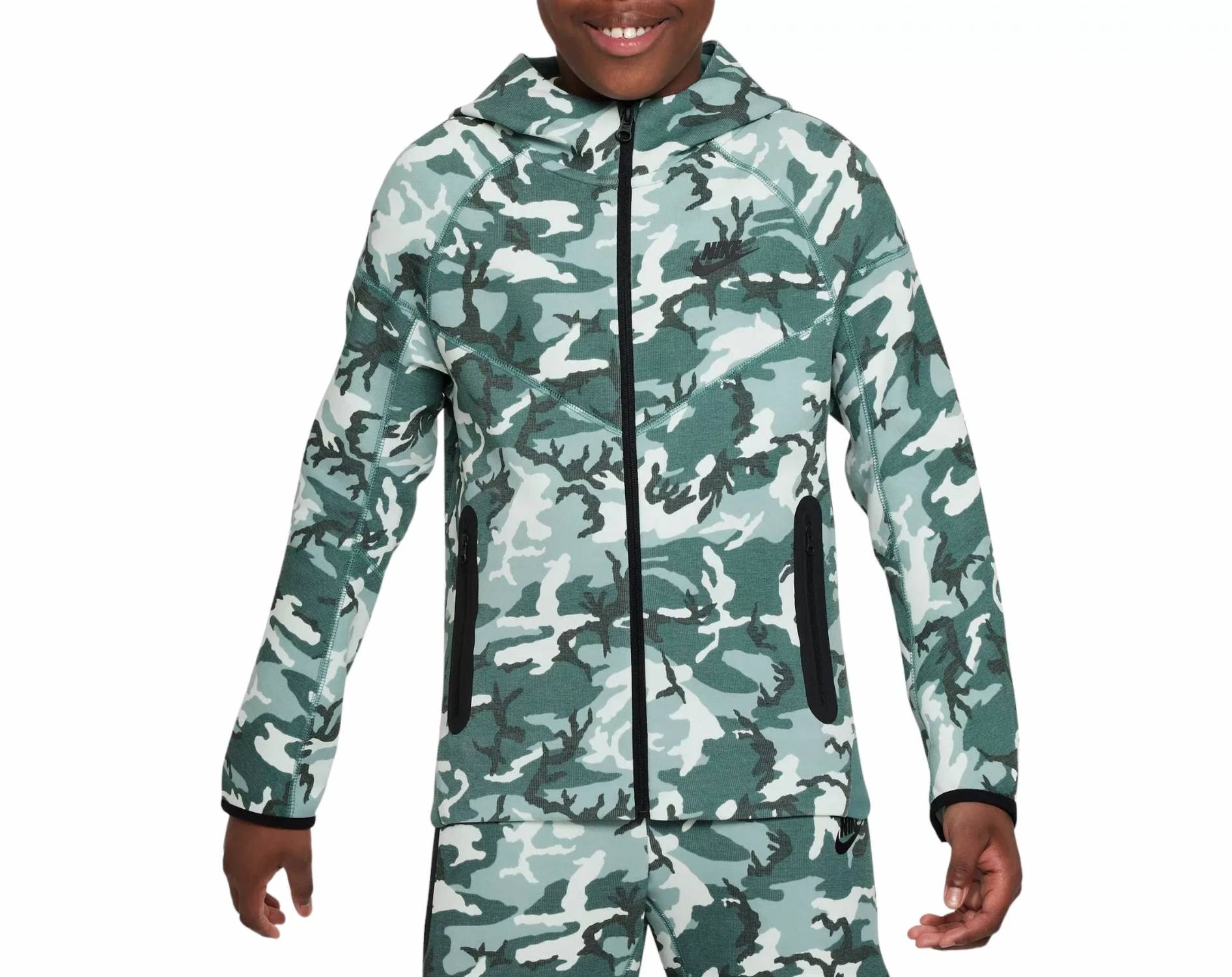 Youth Tech Fleece Full Zip Jacket In Green