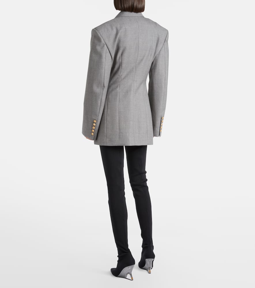 Draped virgin wool blazer dress