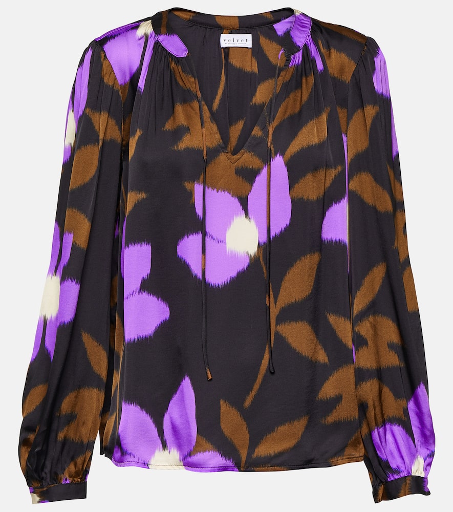 Isa printed satin top