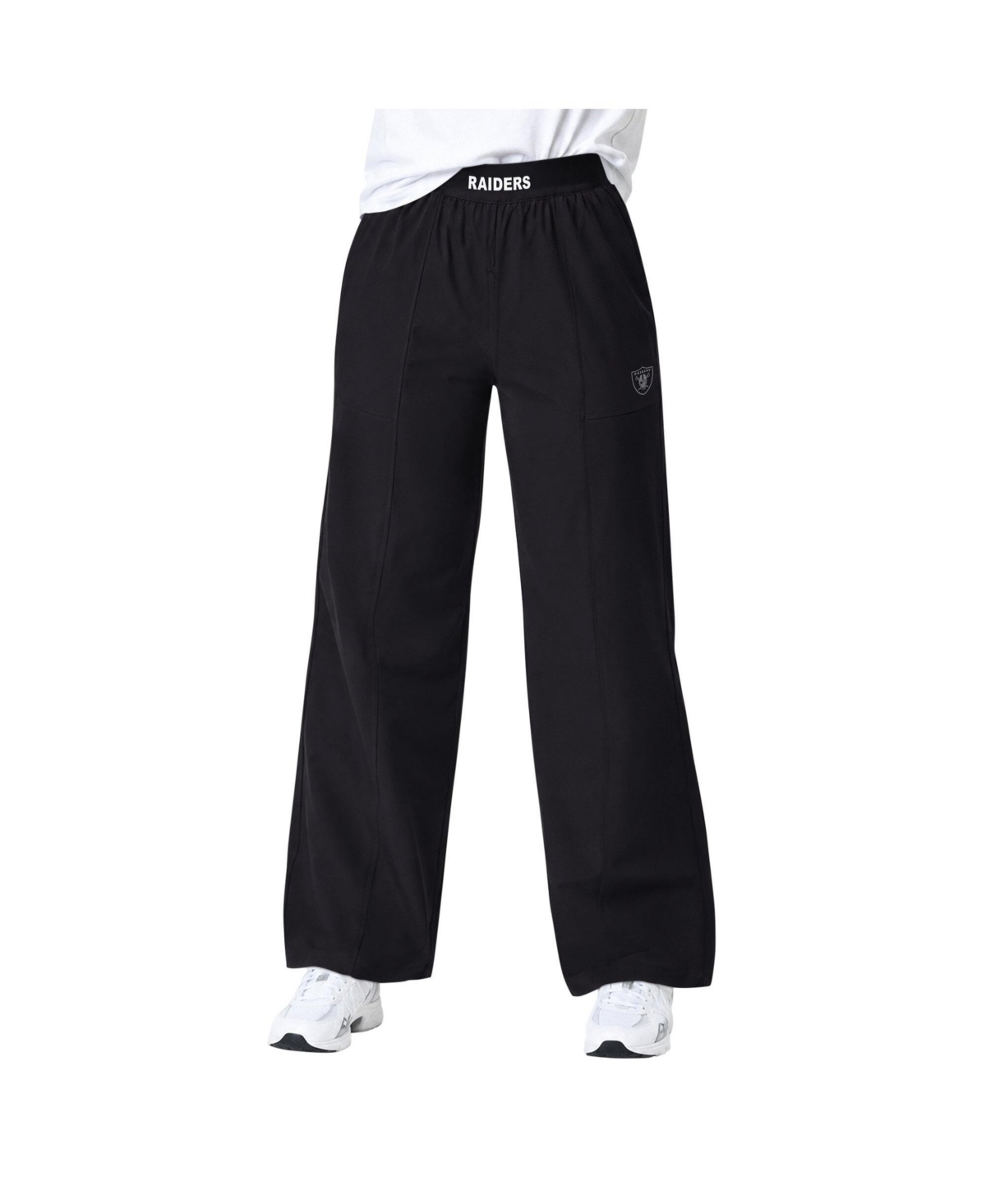 Women's Black Las Vegas Raiders Athleisure Wide-Leg Trousers - Black