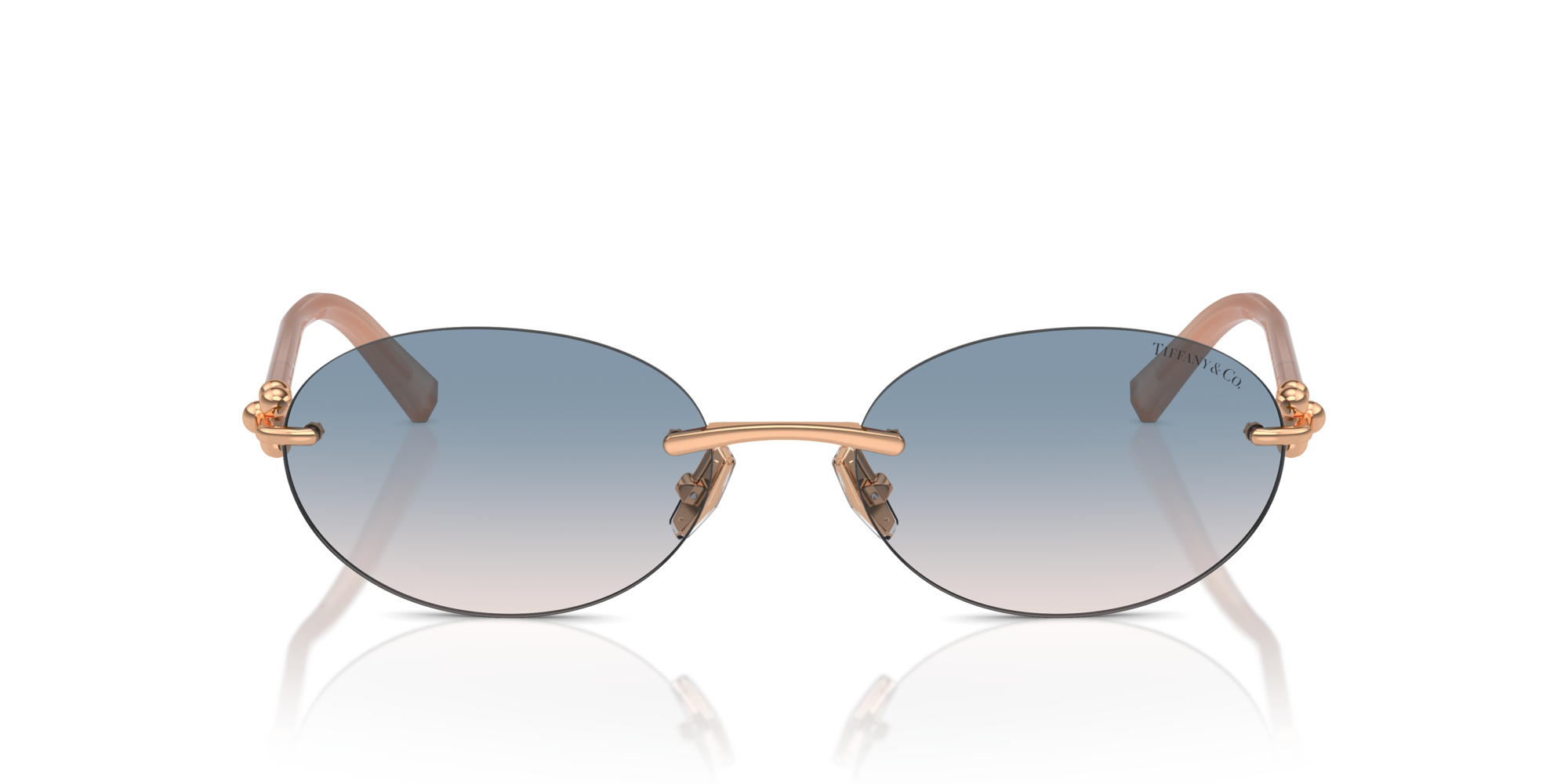Tiffany Woman Tiffany TF3104D 621716 Sunglasses Metal Gold Brown Round Normal Shaded