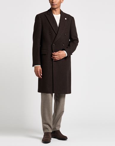Man Coat Dark brown Size 40 Wool, Silk, Nylon, Cashmere