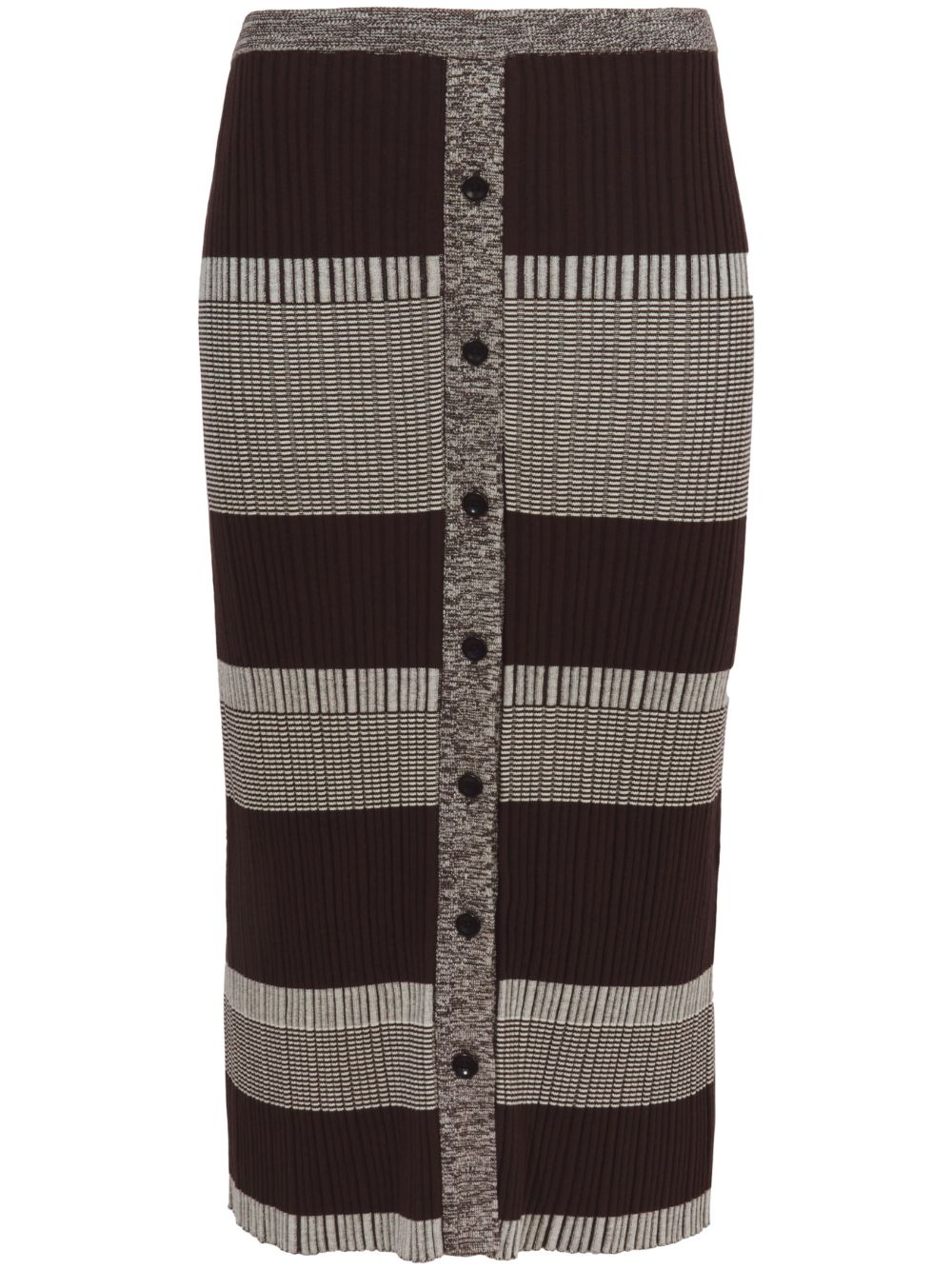 Striped midi skirt - Brown