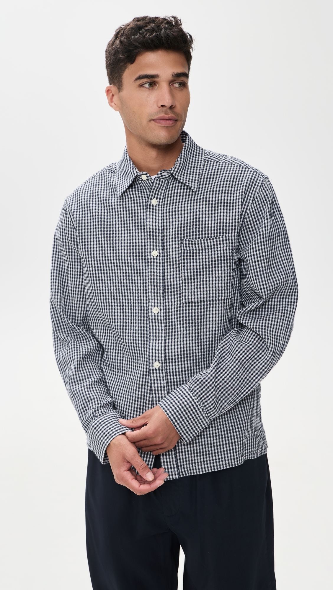 Gingham Costa Shirt Navy