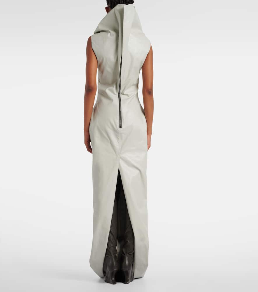 Coated canvas gown