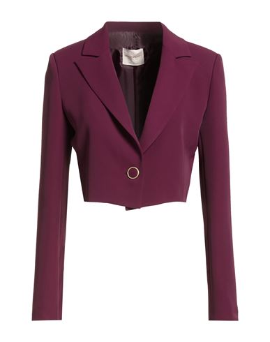 Woman Blazer Plum Size M Polyester, Elastane