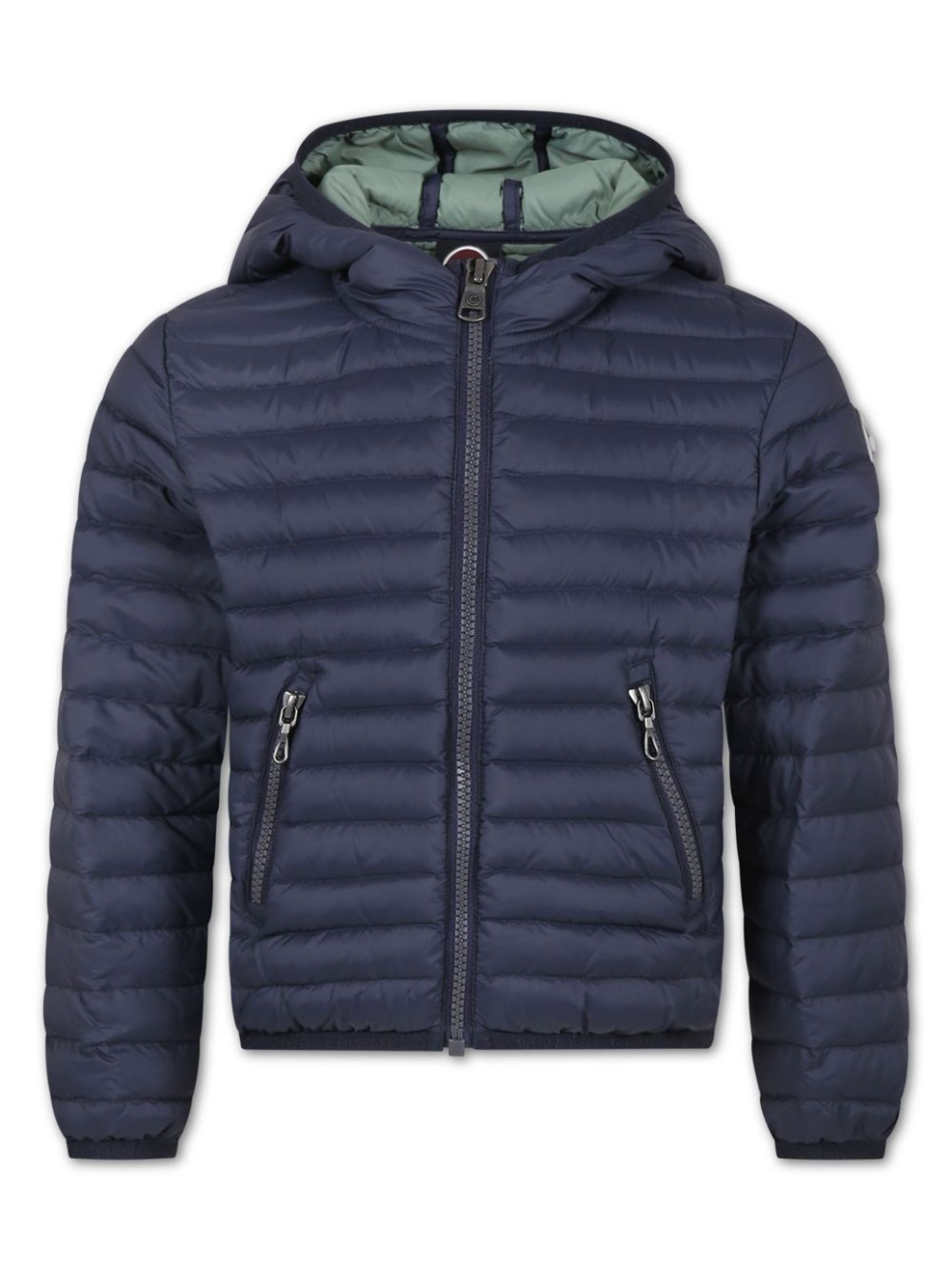 Logo-appliqué padded jacket - Blue