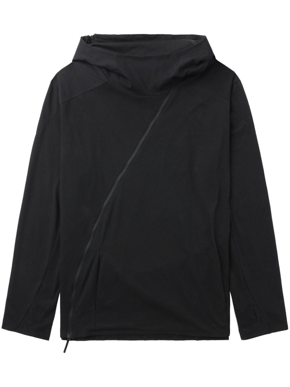 Off-centre hooded jacket - Black