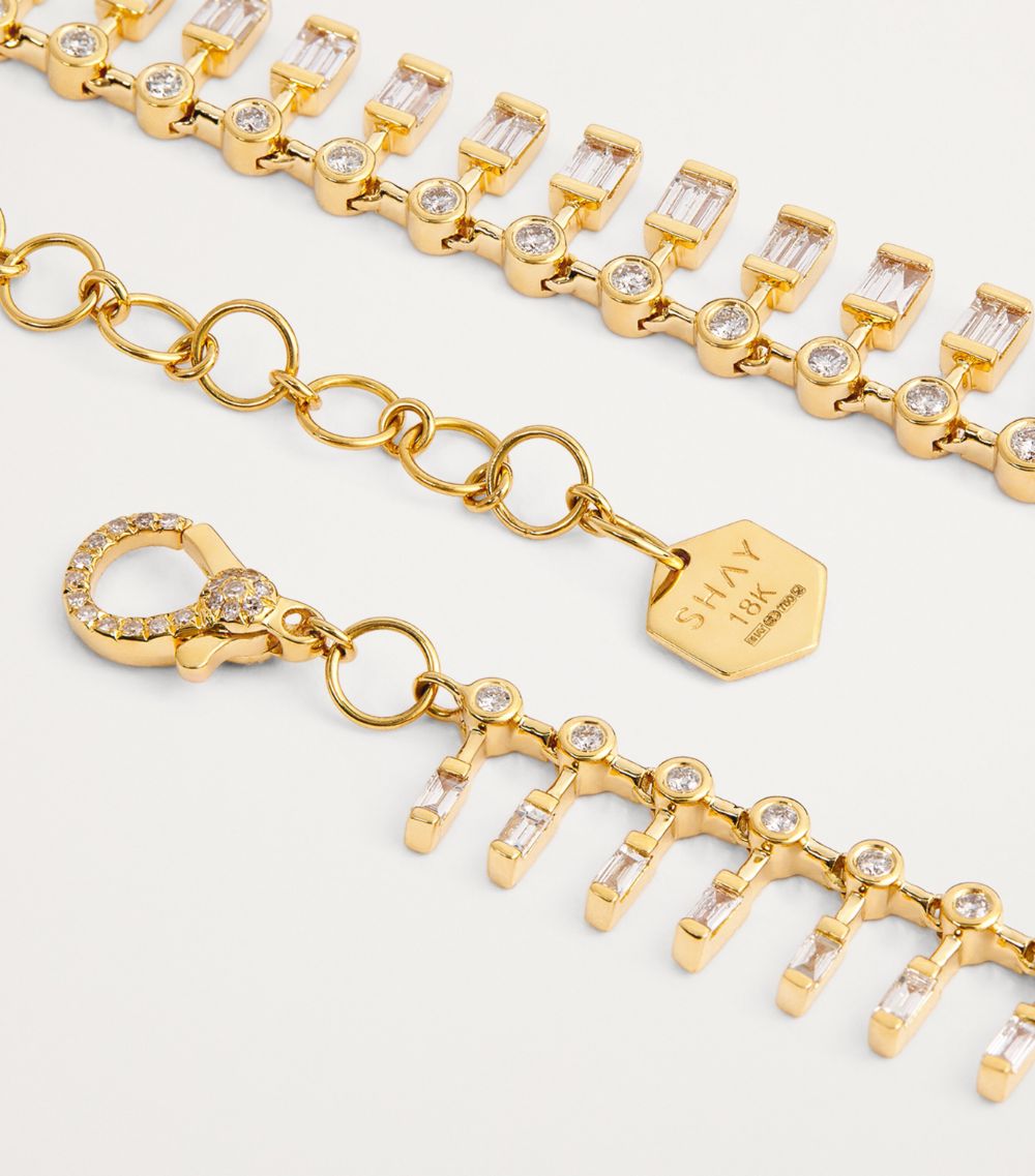 Yellow Gold And Diamond Dot-Dash Choker