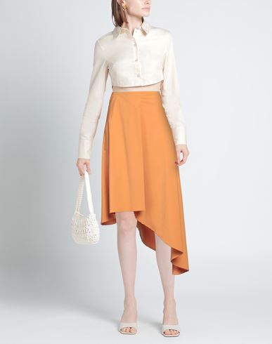 Woman Midi skirt Marigold Size 8 Cotton, Polyester, Elastane