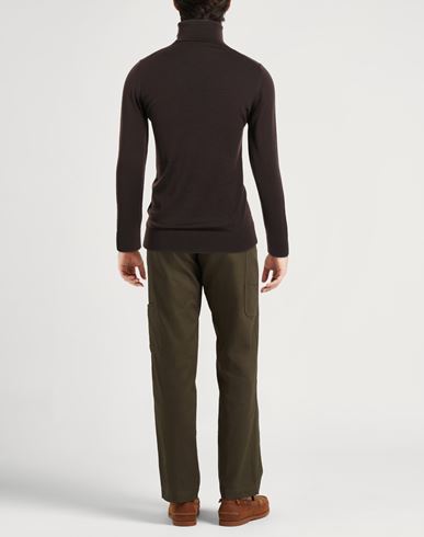 Man Turtleneck Dark brown Size 38 Merino Wool