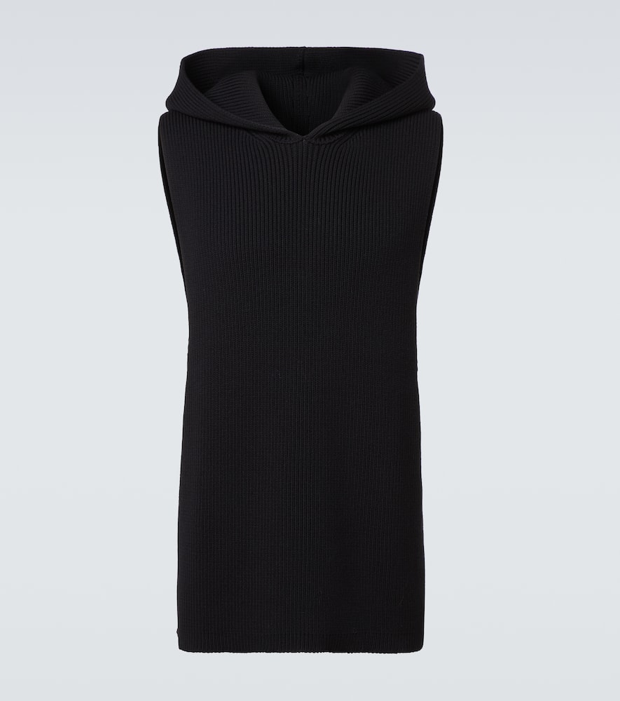 Ribbed-knit virgin wool sweater vest