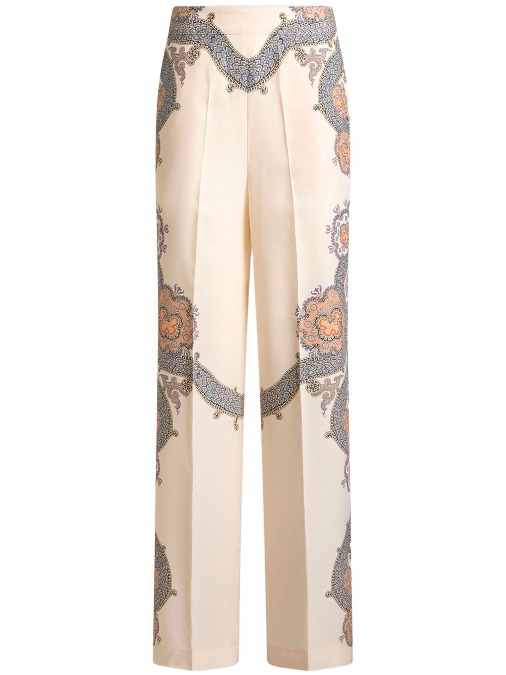 Year of Snake silk palazzo trousers - Neutrals