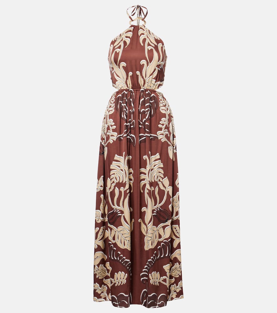 Isore printed halterneck maxi dress