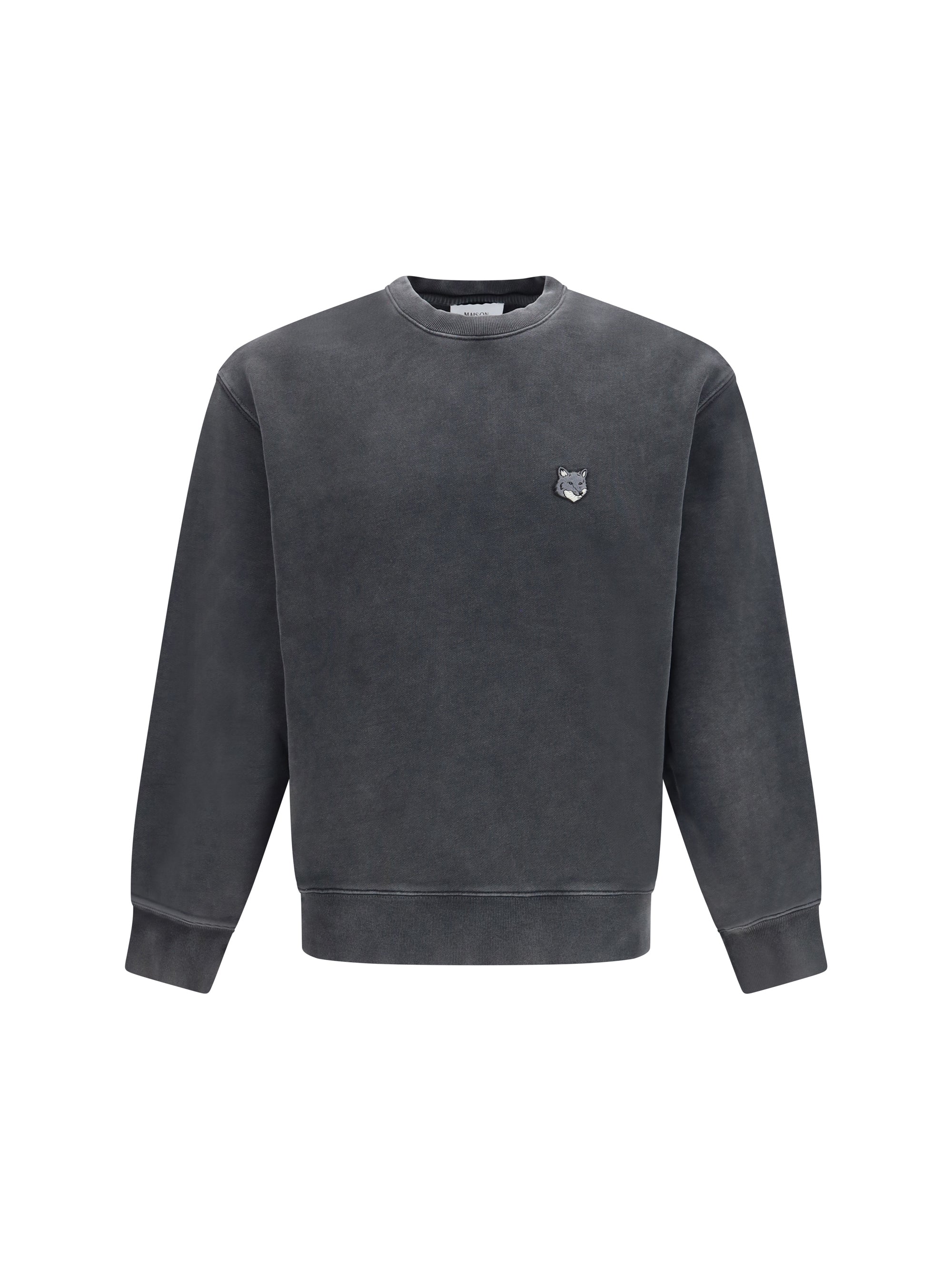 Fox Head Logo-Embroidered Sweatshirt — Gray