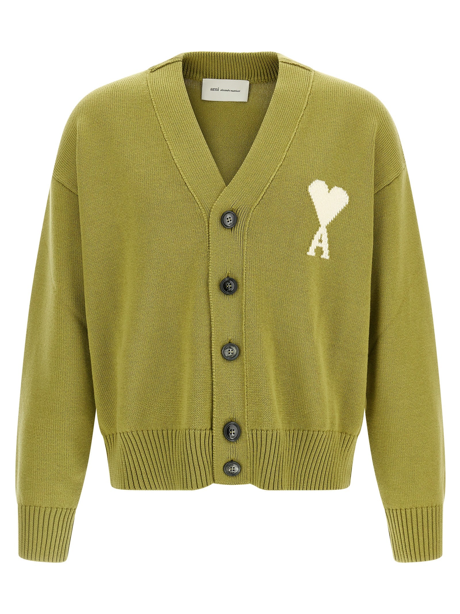 Logo-Intarsia Wool-Cotton Cardigan — Green