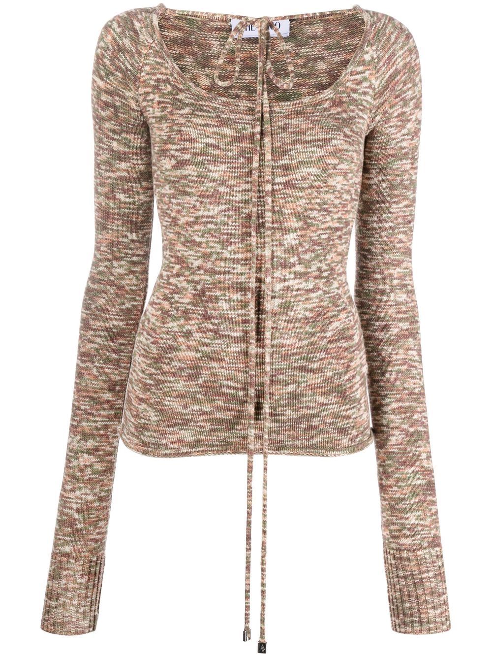 Tie-fastening knitted top - Neutrals