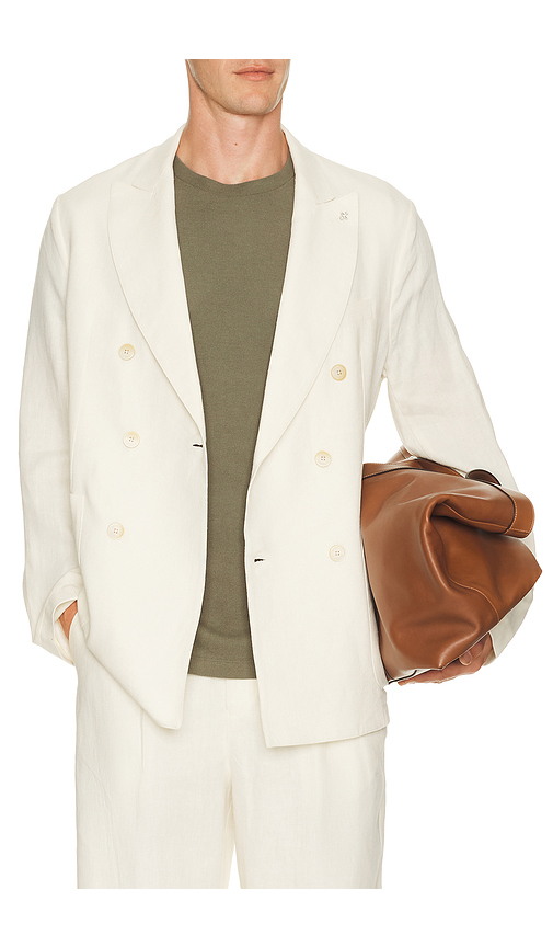 Distretto12 Certo Double Breasted Blazer in White. 50. Also