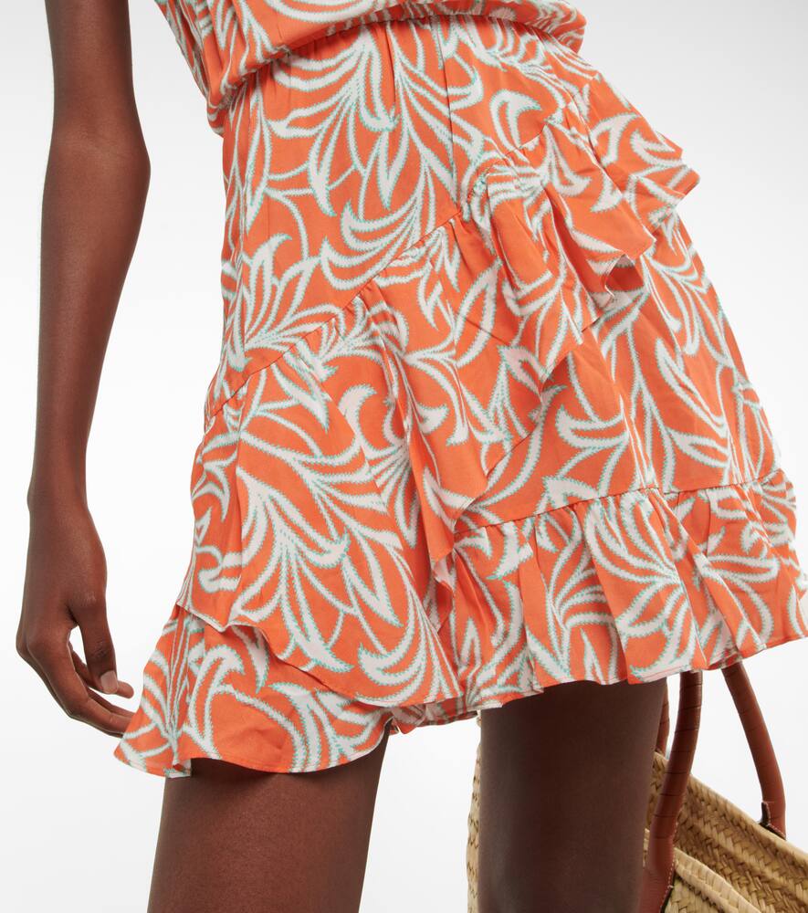 Printed ruffled minidress