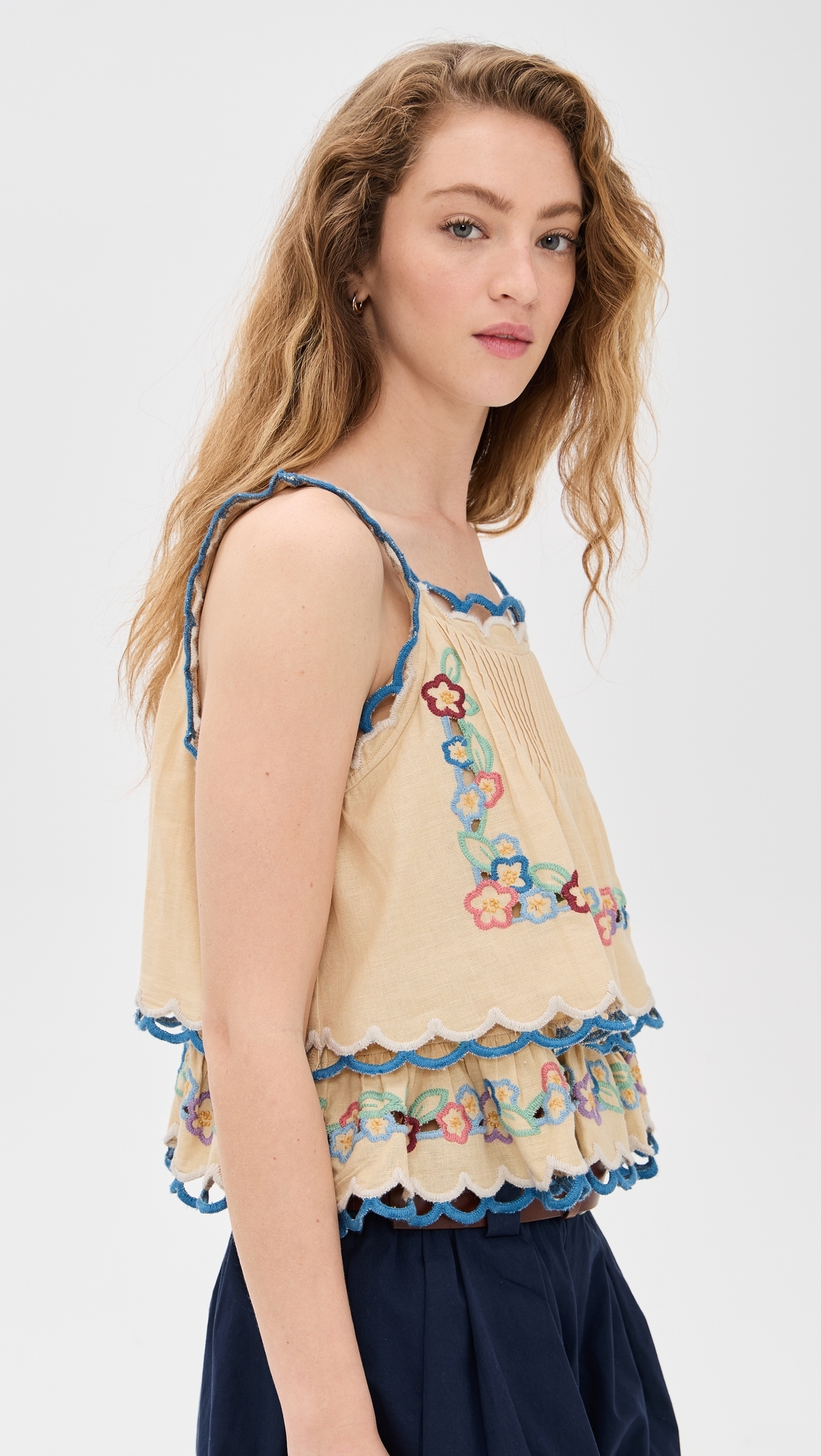 Sea Melinda Emb Tank Top Ecru 