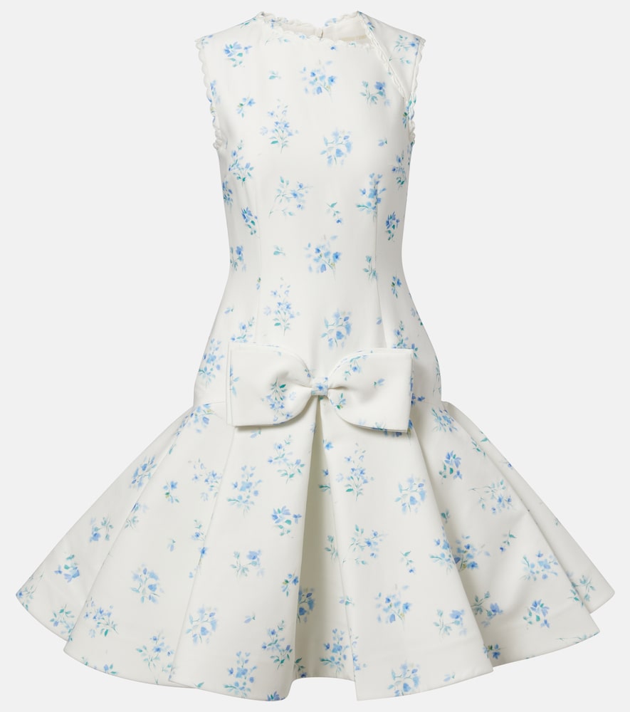 Floral cotton and silk minidress