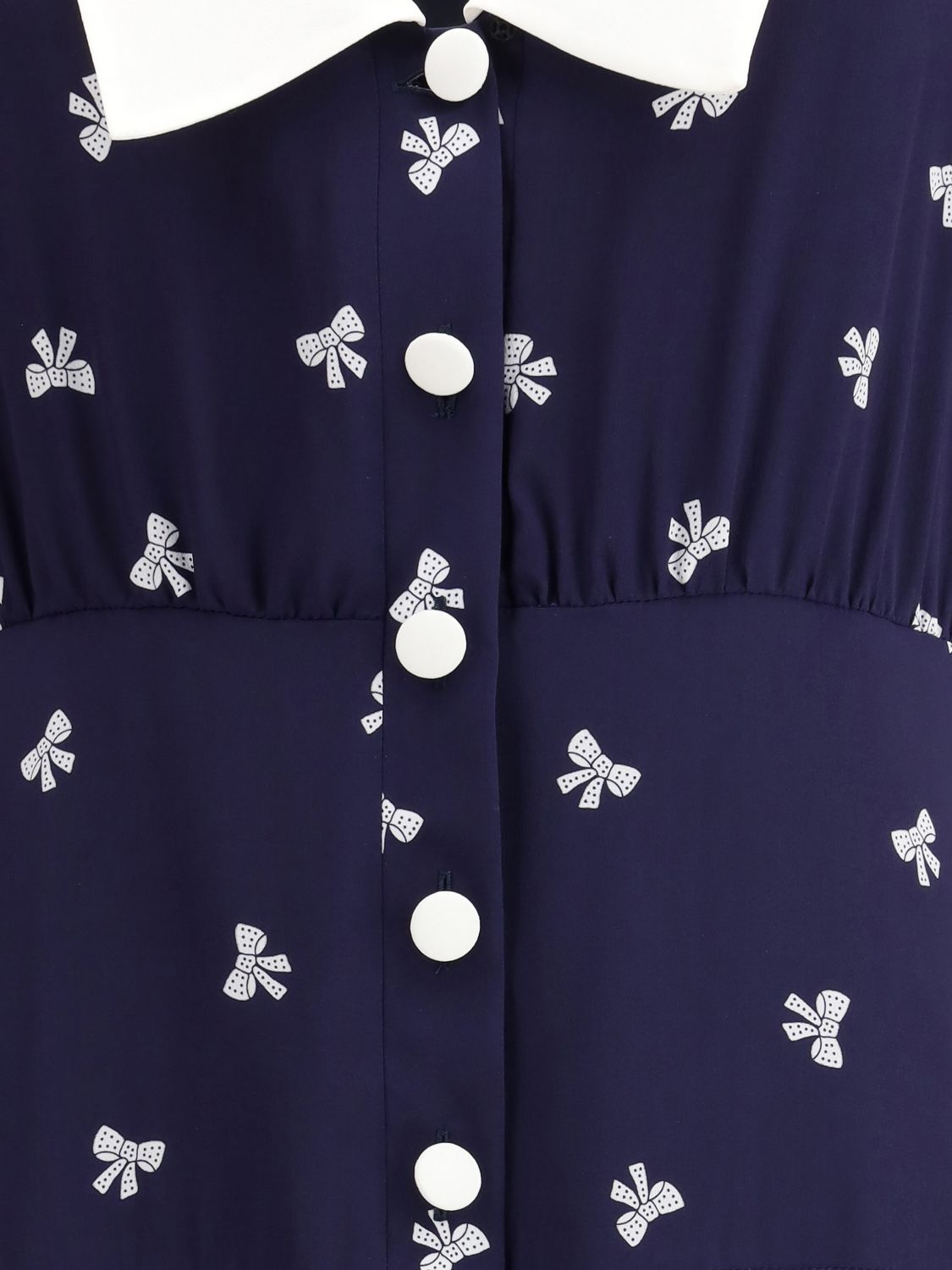 Bow-print midi dress - Blue