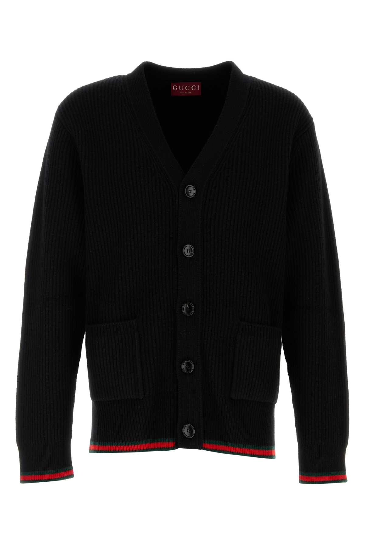 Black Wool Blend Cardigan