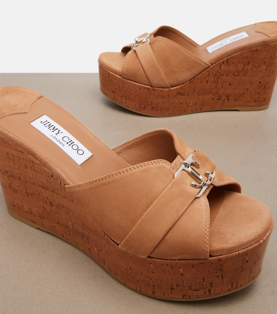 Leda suede wedge mules