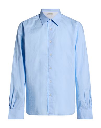 Officine Générale Man Shirt Light blue Size M Organic cotton