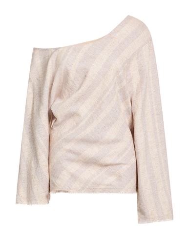 Woman Top Beige Size 2 Linen, Cotton