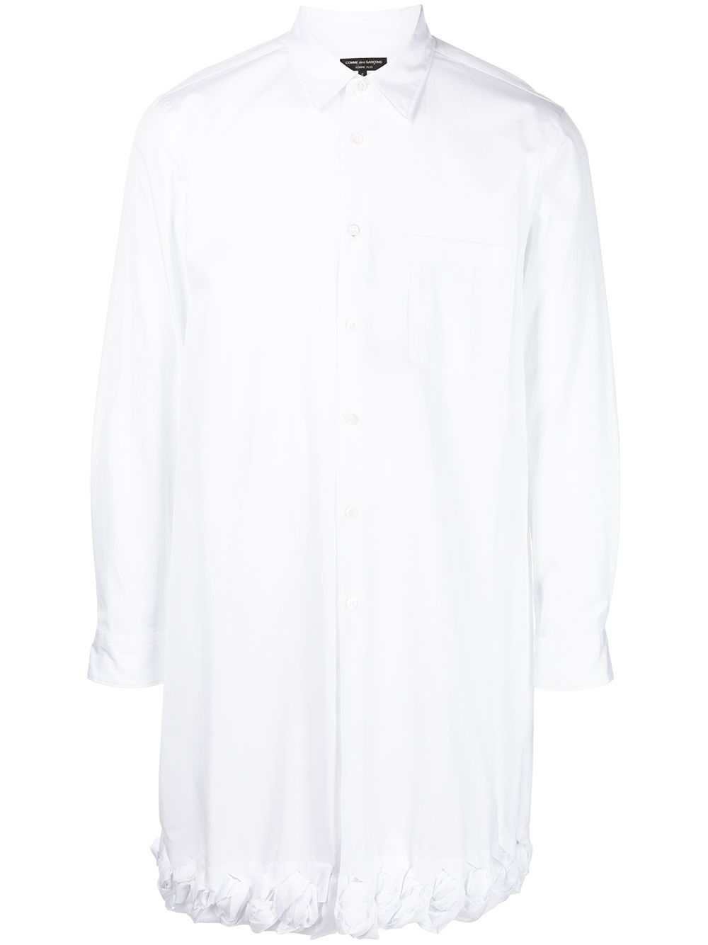 Contrast-trim cotton shirt - White