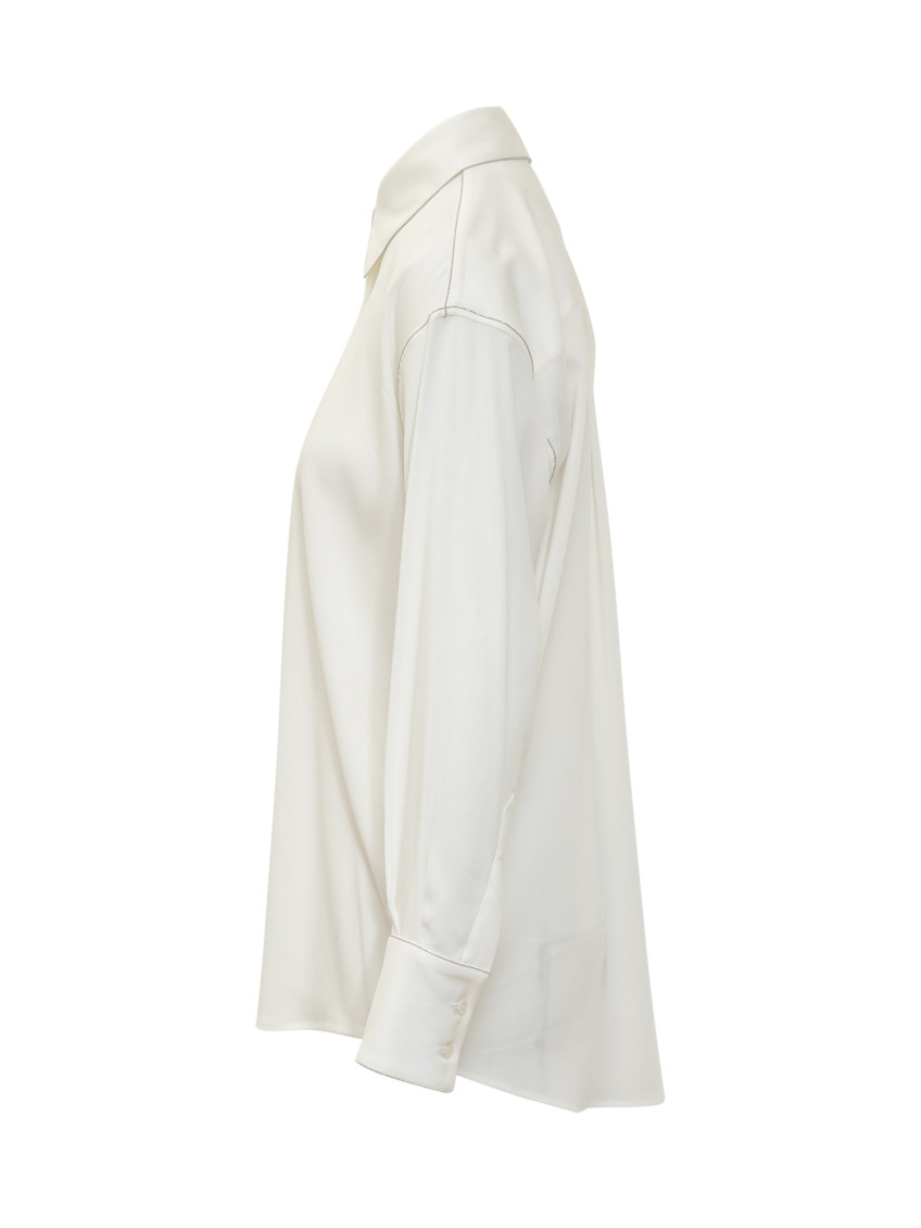 White Viscose Blend Shirt