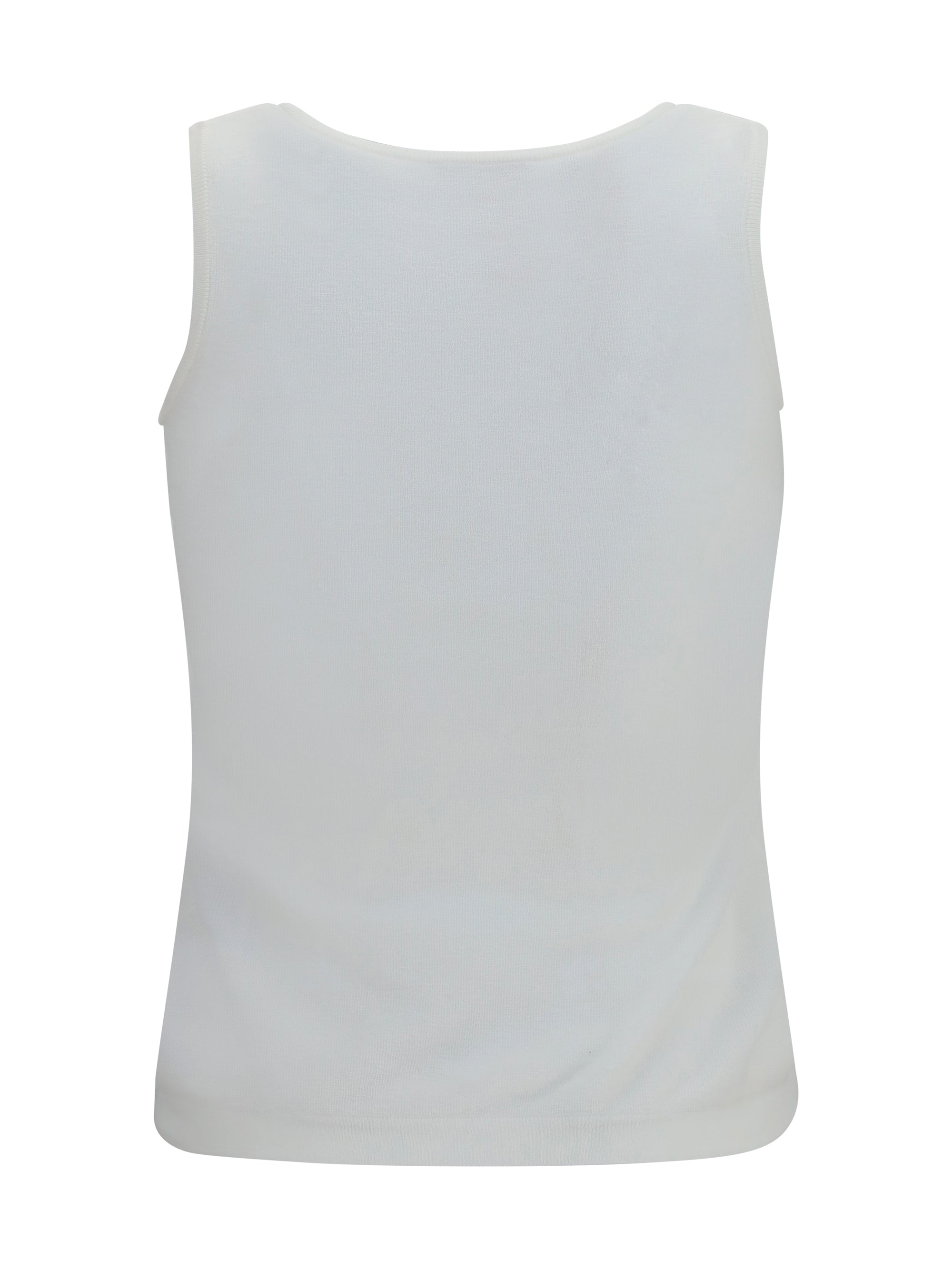 Logo-Embroidered Cotton Tank Top — White