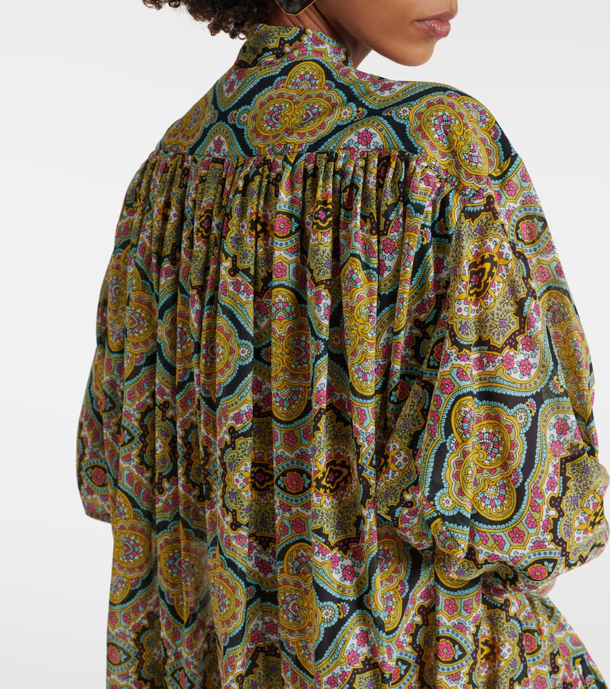 Printed cotton shirt dress
