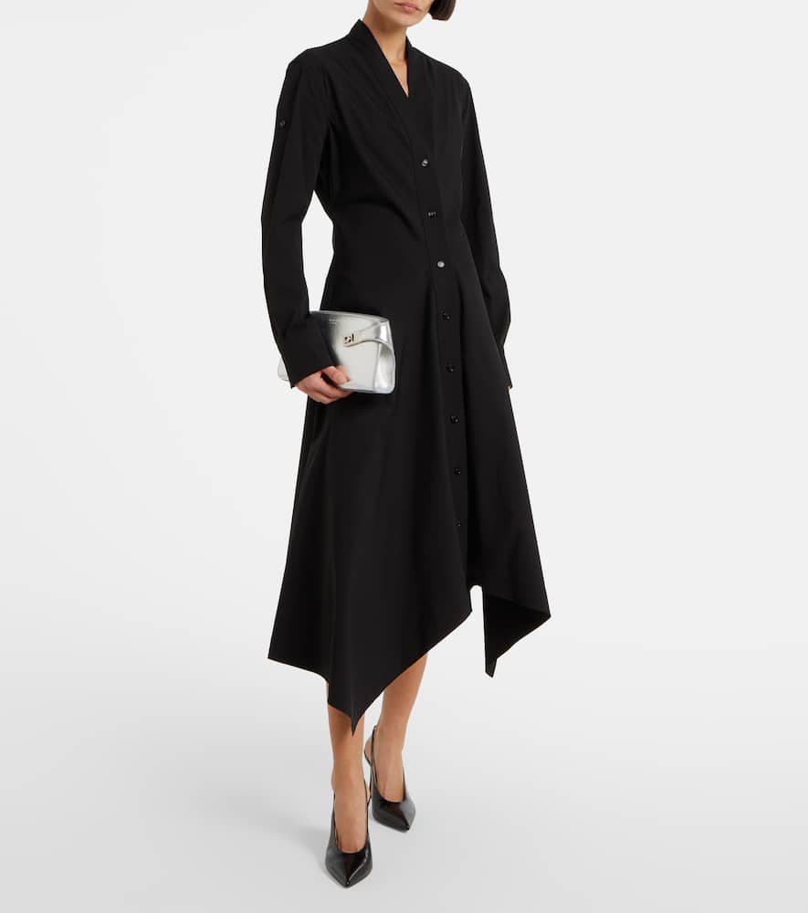 Cotton-blend jersey midi dress