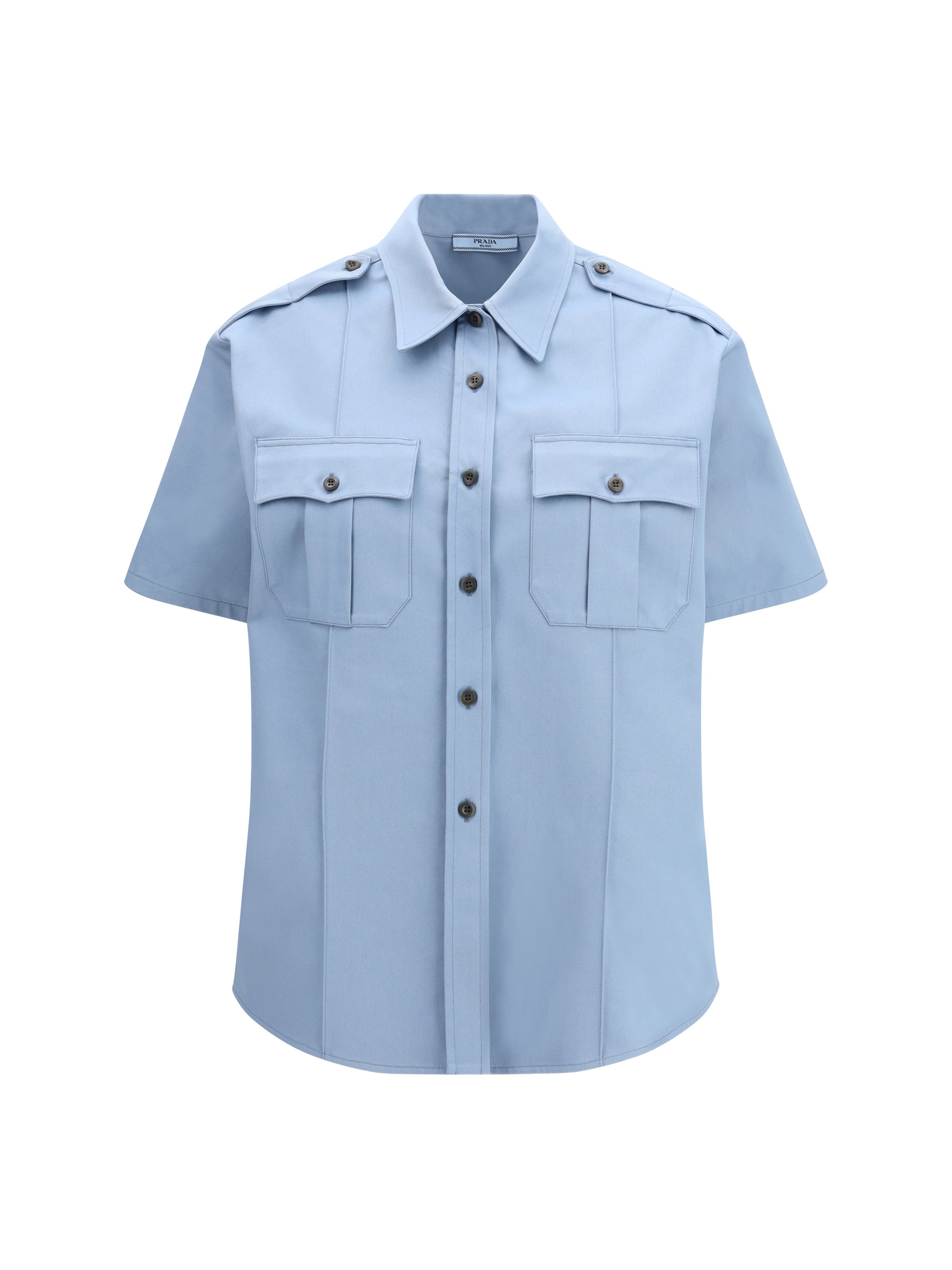Cotton Utility Shirt — Blue