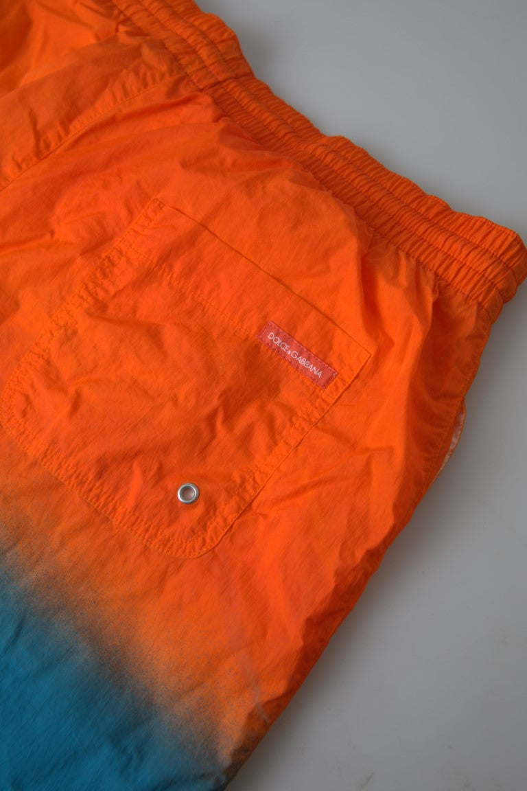 Gradient Nylon Swim Shorts — Orange