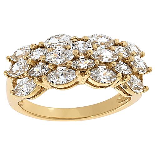 ™ 3.24ctw Marquise Triple-Row Band Ring - Metallic