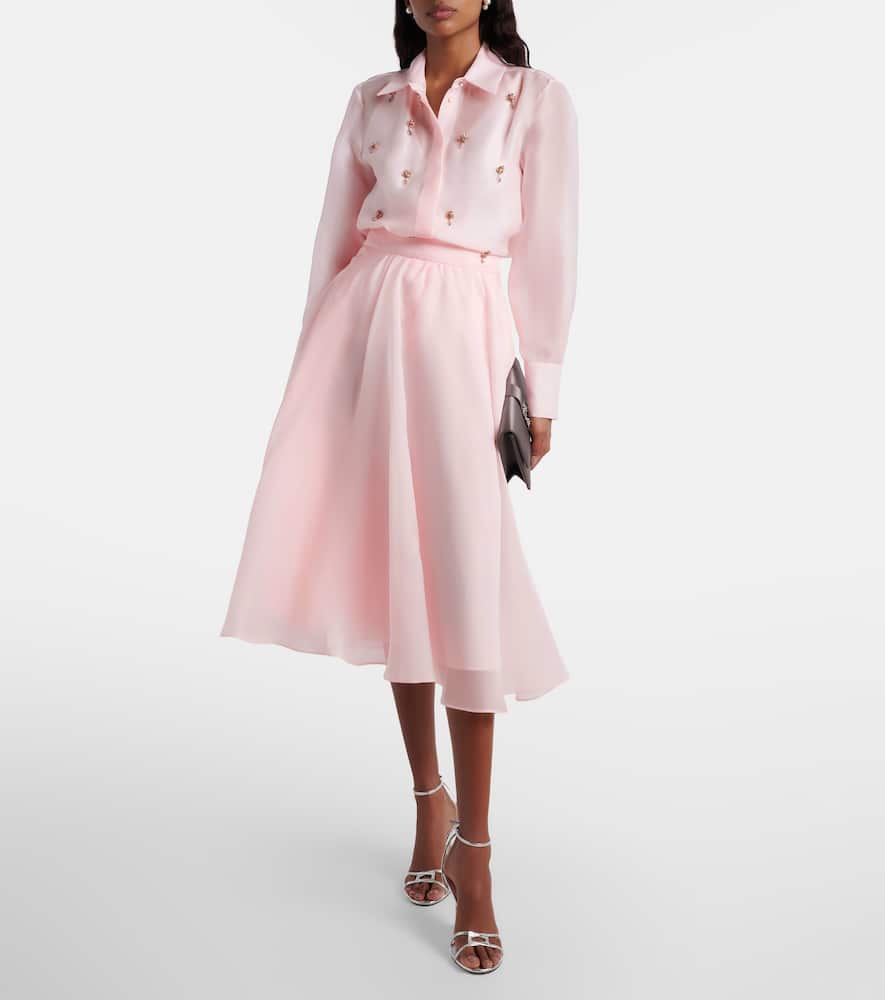 Agi crystal-embellished silk shirt