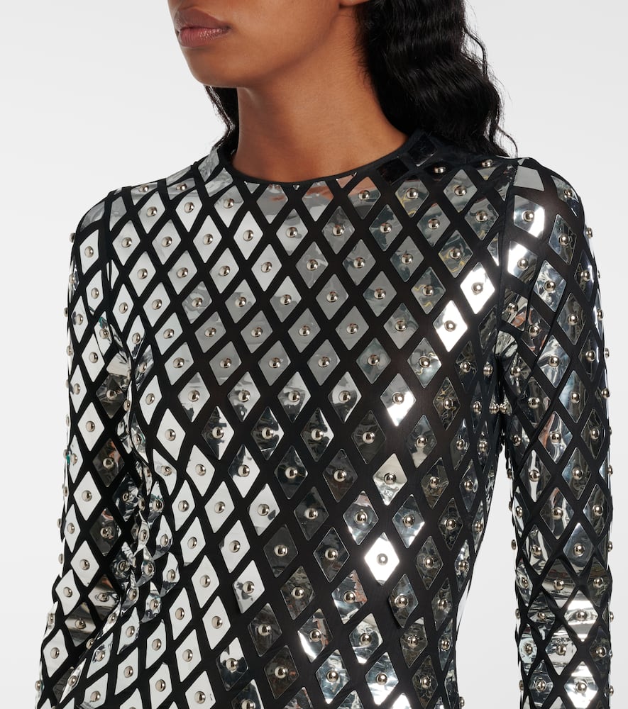 Studded jersey minidress