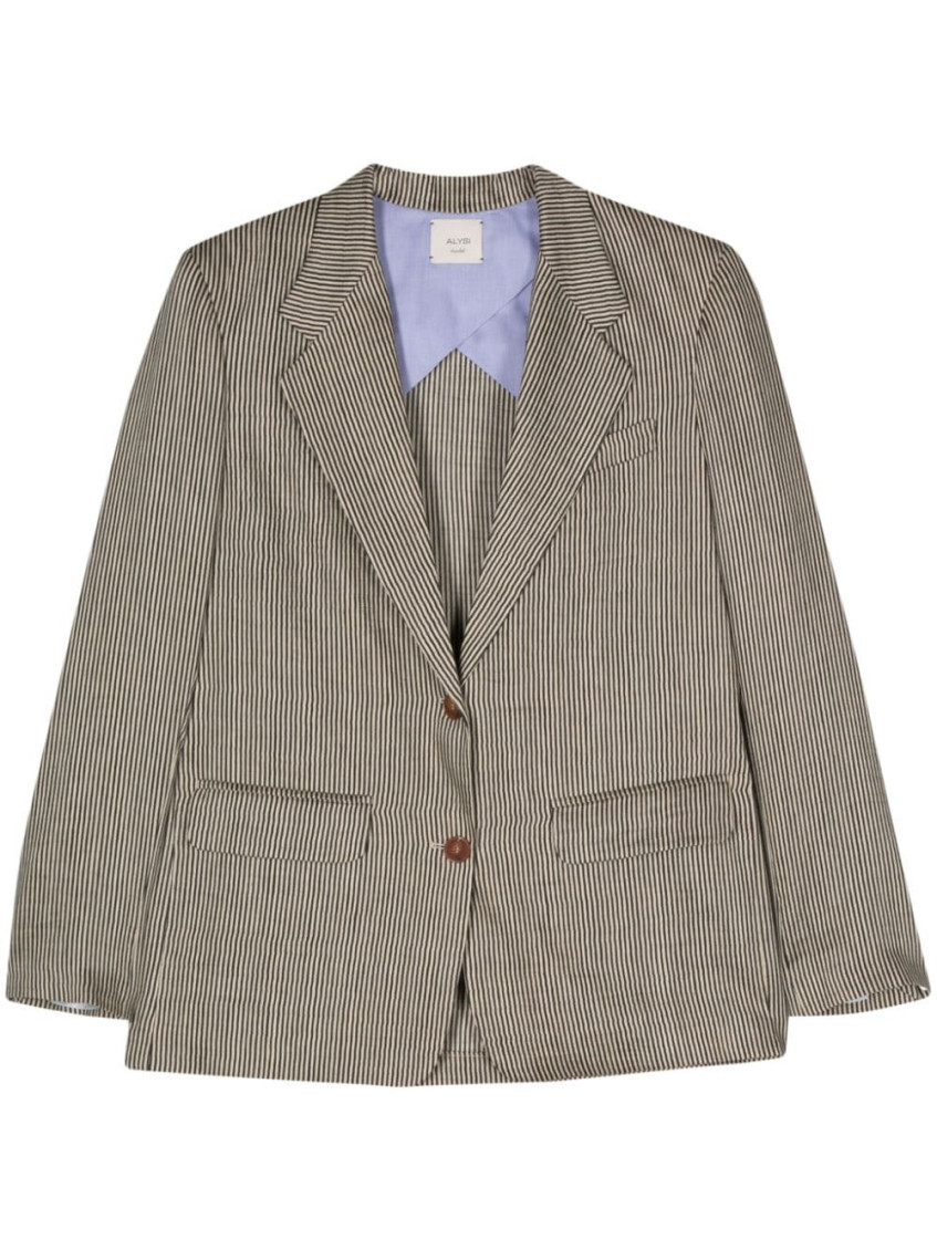 - Striped Single-breasted Jacket