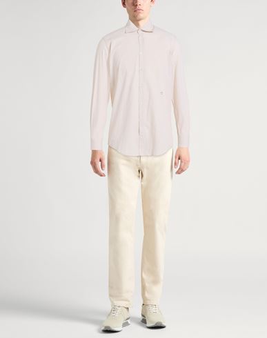 Man Shirt Beige Size L Cotton