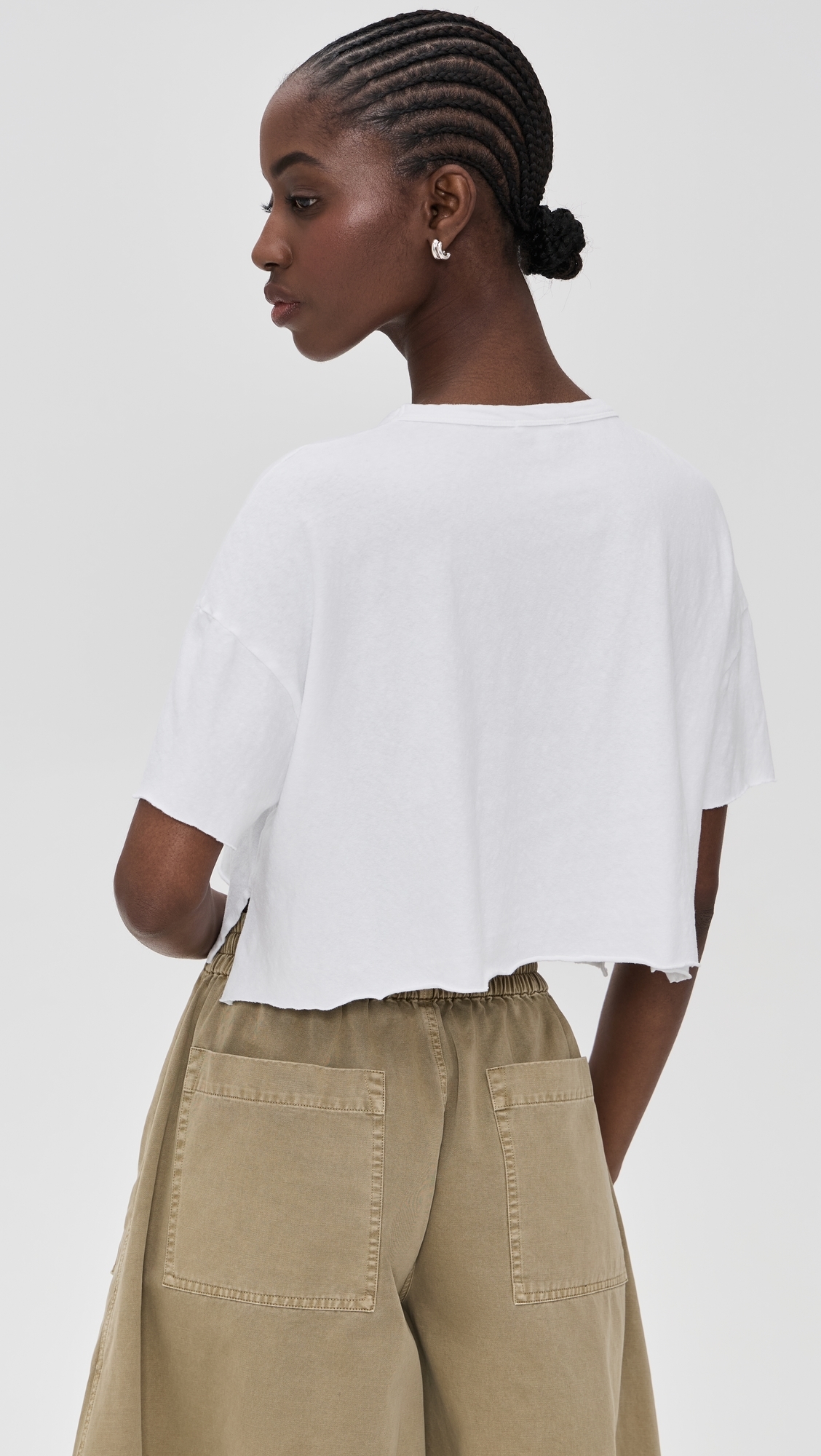 James Perse Cropped Relaxed Fit Pocket Tee White